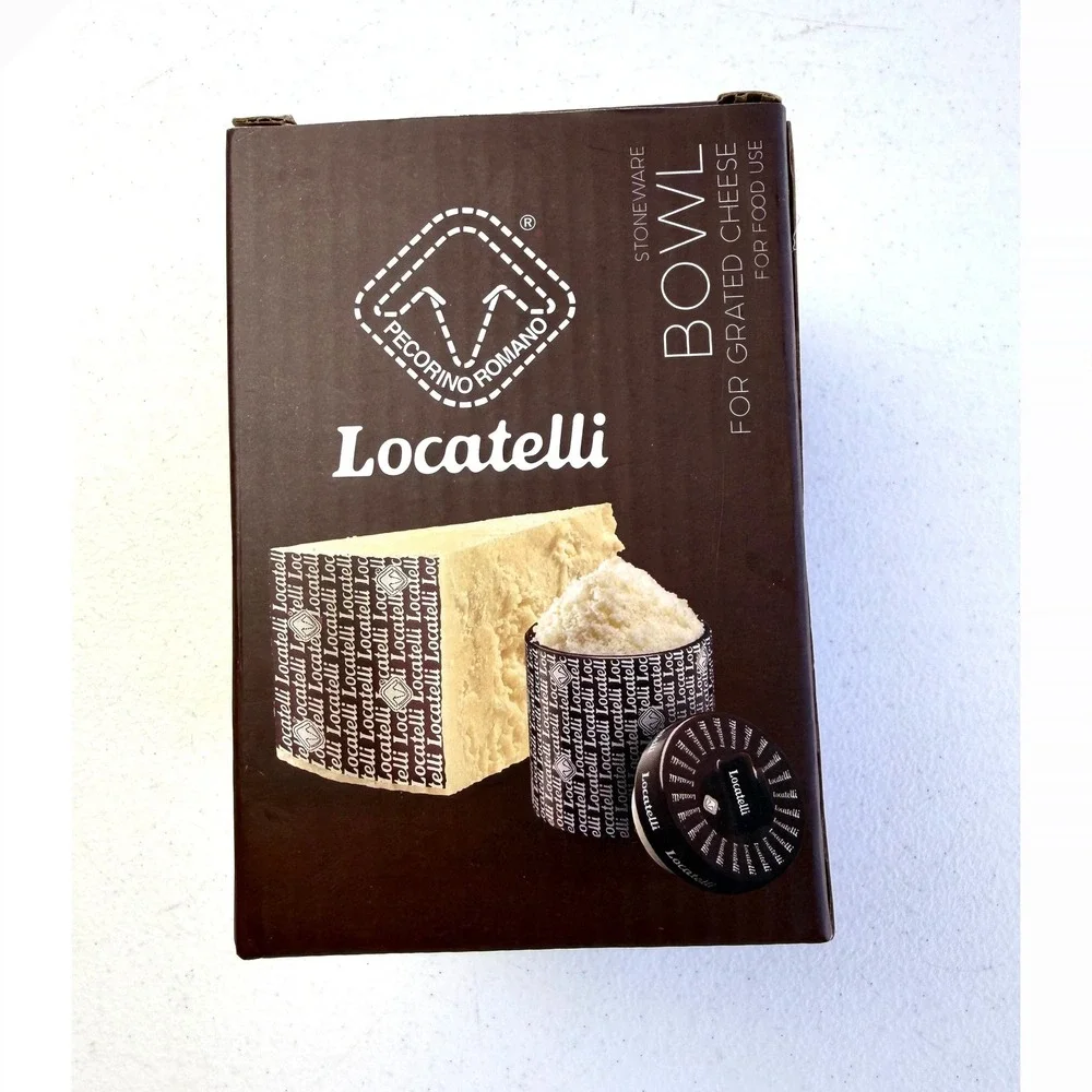 Locatelli Pecorino Romano Grated Cheese Stoneware Bowl Lid Brown Logo Kitchen 5